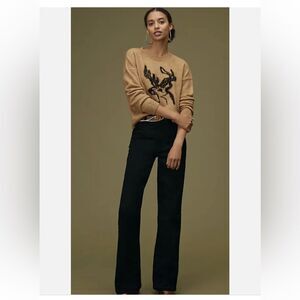 Anthropologie Oh Deer Reindeer Sweater Intarsia Holiday Winter 
Small